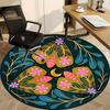 1pc Floral Mandala Chair Carpet for Office, Round Non Slip Durable Large Size Office Carpet, Suitable for Office