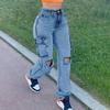 Women's Loose And Casual Trend Ripped Casual Fashion Tight Fitting Leg Jeans