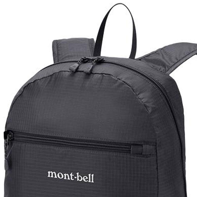 MONTBELL 15L Versatile Front Logo Print Nylon Backpack Regular Unisex Couple Black