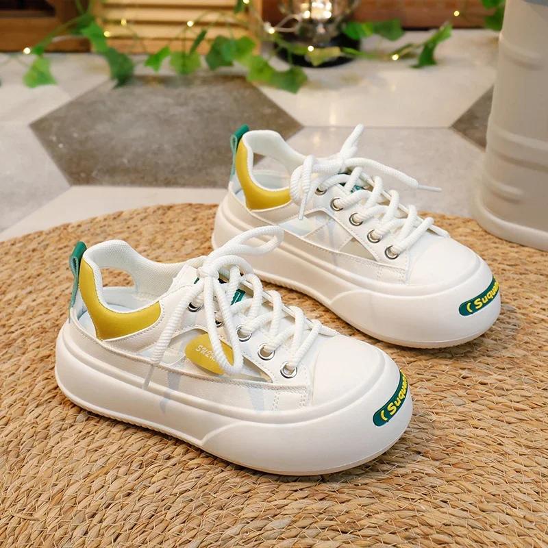 Fashion 2024 New Casual Canvas Platform  Women Sneakers Sports Shoes Tennis Flat Vulcanize Running Fashion  Womenshoes