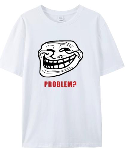 The Goblin Face meme craze - Funny short-sleeved T-shirts with the goblin face laughing image for both men and women S