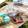 Portable Double Layer Bento Box With Dividers For Office Lunches And Picnics