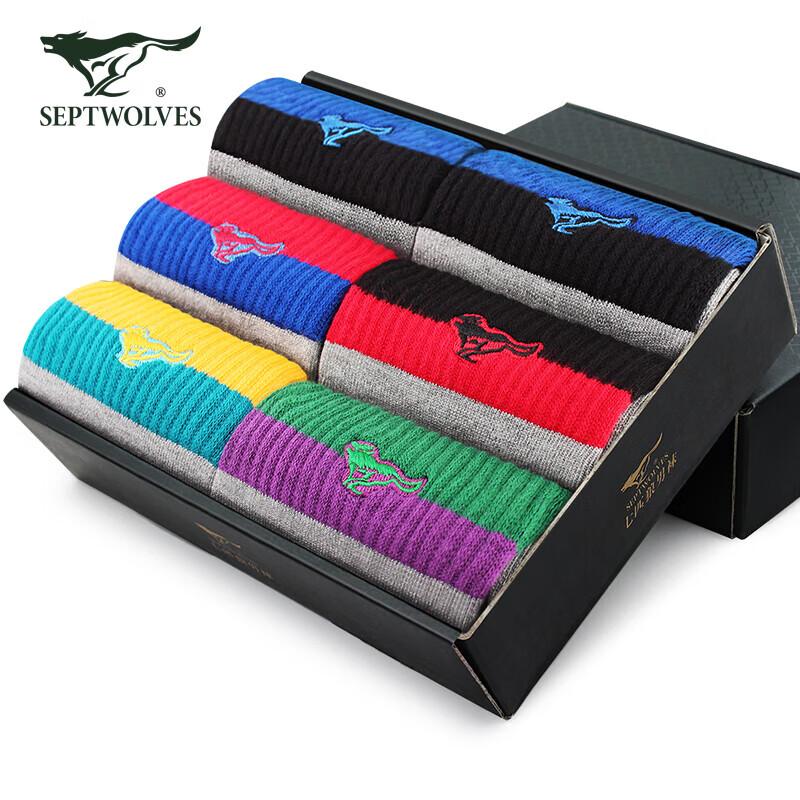 

Septwolves Men s 90738 Colorful Mid-Calf Sports Socks M