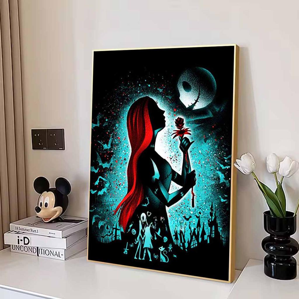 Full Round Diamond Painting Red-haired Skeleton Art Rhinestone Picture Mosaic DIY 5D Cross Stitch Embroidery Home Decoration