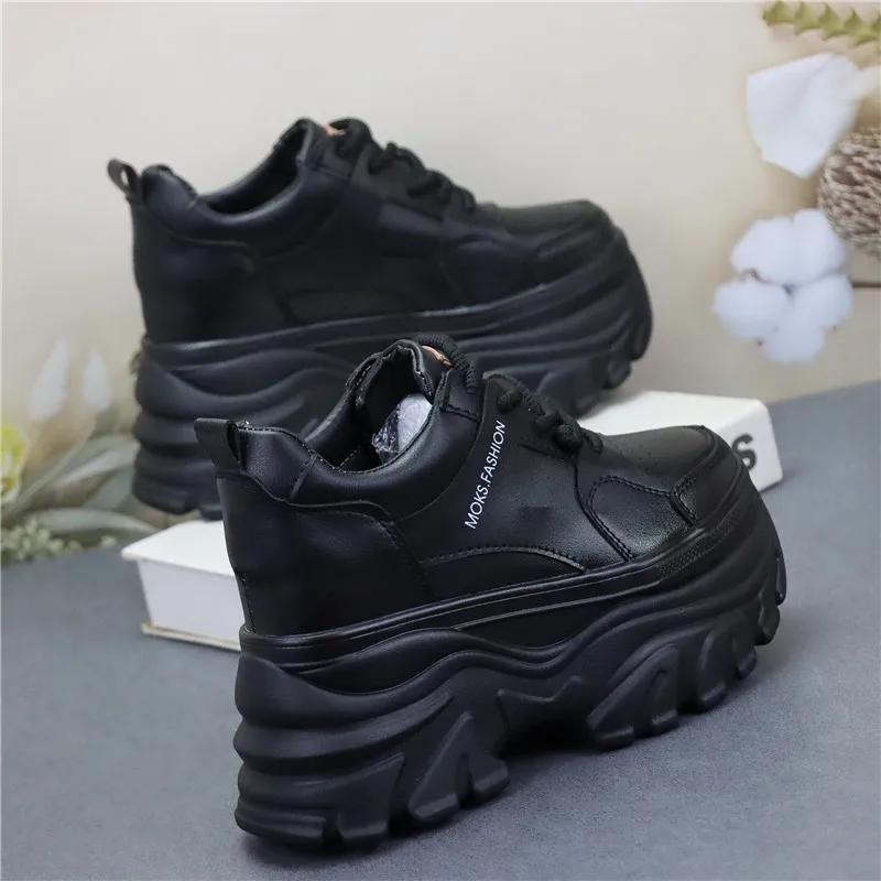 Fashion 12CM Microfiber Leather Platform Wedge Fashion Mary Jane Chunky Heels Spring Chunky Sneaker Autumn Pumps Ankle Boots Shoes