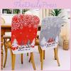 Festive Christmas Rudolph Printed Chair Covers In Red And Gray For Holiday Decor
