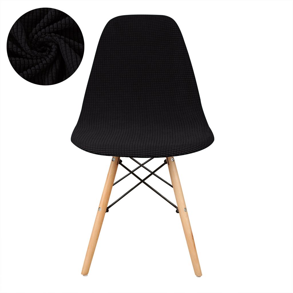 1 PC Jacquard Shell Chair Cover Short Back Stretch Dining Chair Cover Adjustable Dining Room Seat Cover For Bar Party Home Decor