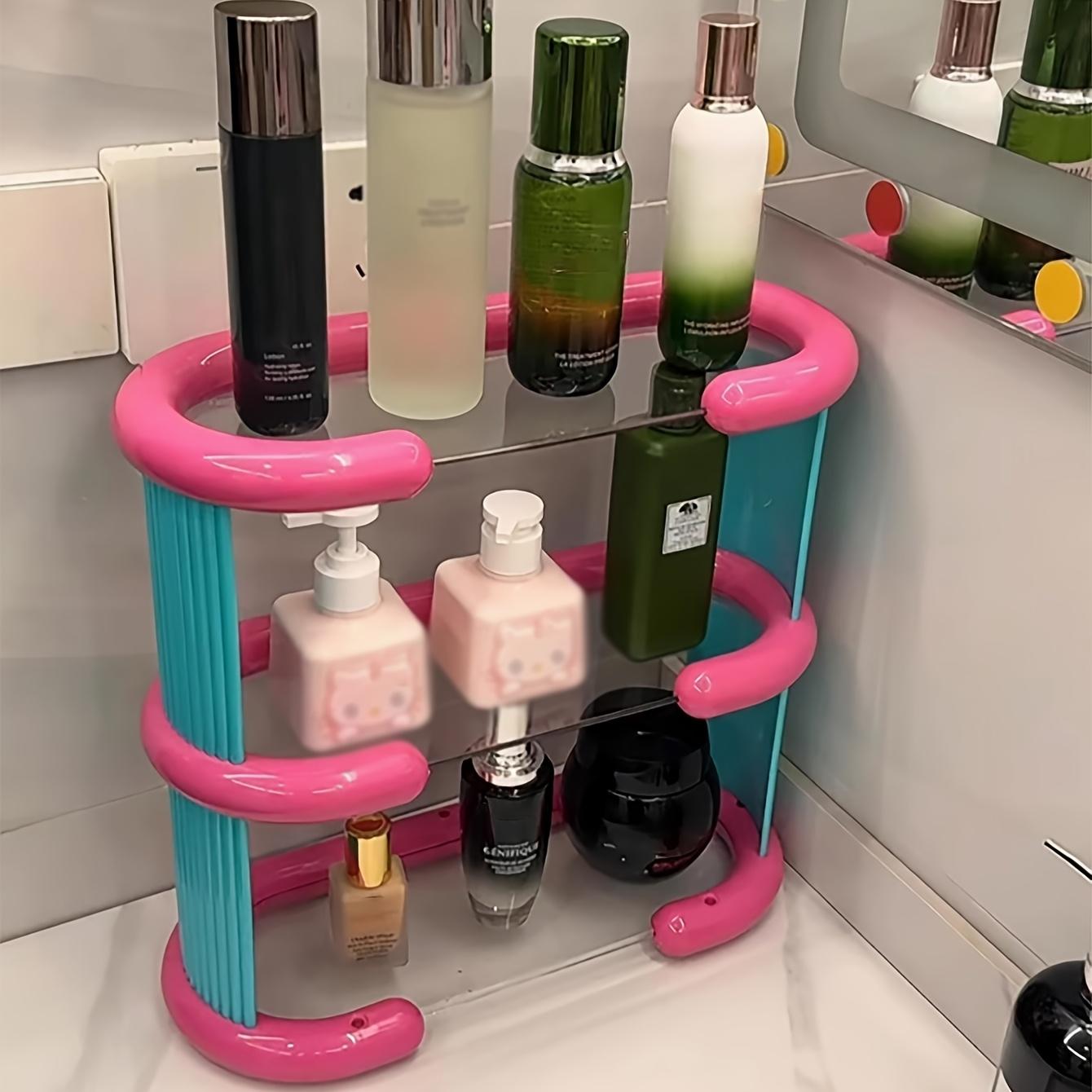 

1pc High Level Multi , Layer Storage Racks, Versatile Storage Racks, Color , Clashing Dopamine Cup Storage Racks, Bar Water Cup Storage Rose Pink Three Layers