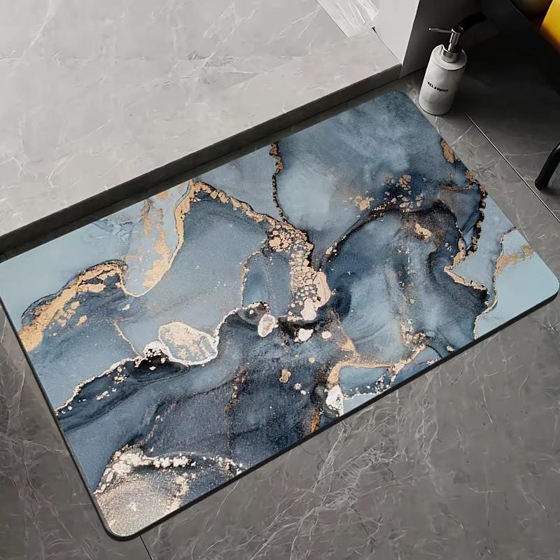 Marble Texture Pattern Entrance Doormat Floor Mat for Bathroom Non Slip Bath Mats Soft Carpet Shower Tub Outdoor Doormats Decor