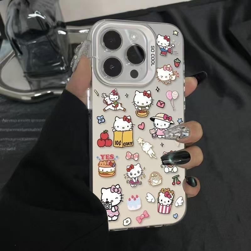 Hello Kitty applies to Apple 16plus mobile phone case iPhone15 cartoon 14Plus anti-drop 13 creative 12 cute