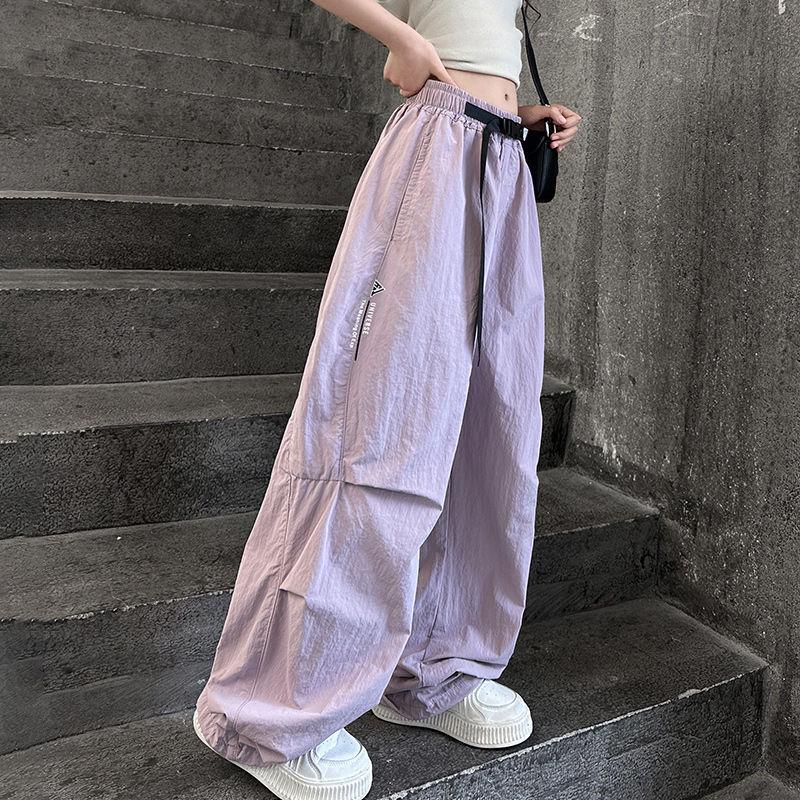 

Наряд для джазового танца для девочек: Майка с отделкой буквами и брюки карго с пряжкой - стиль лето 2025 140 cm фиолетовый