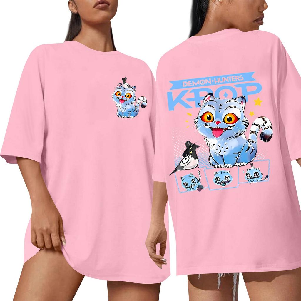 Women's Round Neck Short Sleeve T-shirt Casual Loose Top