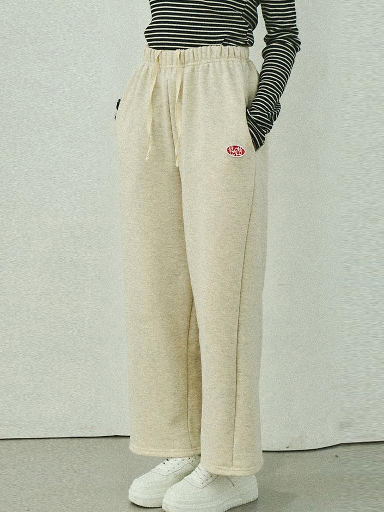 SLOWLOLLI Banding Wide Sweat Pants