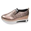 Silver Gold Snake Pattern Sneakers Women 2024 Spring Slip On Height Increase Sneaker Woman Plus Size Pu Leather Loafers Shoes 42