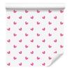 Hearts Wallpaper White and Powder Pink 50x1000