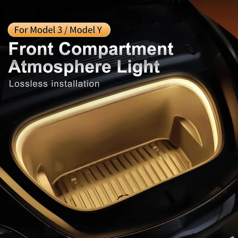 Universal for Tesla Model 3 Y - 12V Front Trunk Frunk LED Ambient Surround Light Flexible Silicone Strip Decorative Lamp