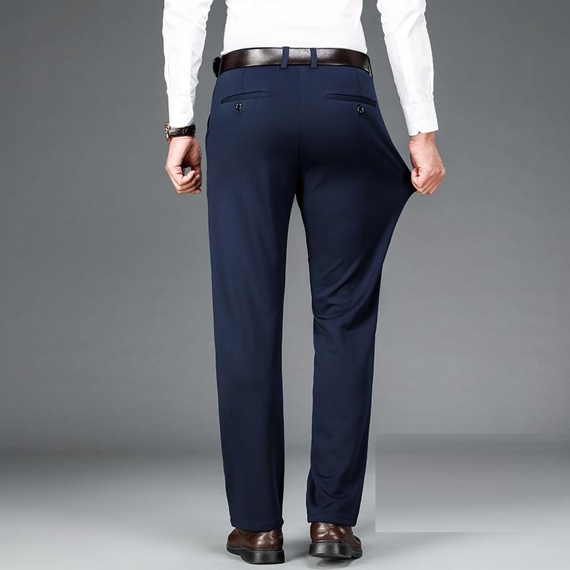 Men's Summer Thin Fashion Business Casual Suit Pants Long Pants Men's Elastic Straight Sleeve Formal Pants