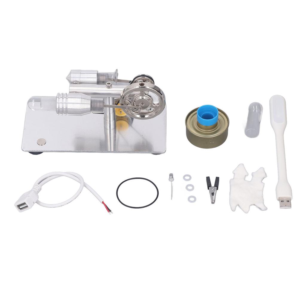 Kids Hot Air Stirling Engine Motor Model with Colorful LED Light Electricity Generator Educational