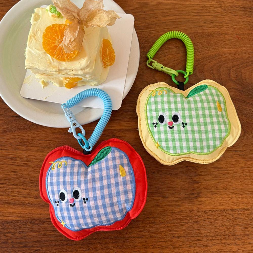 Bag Pendant Small Wrist Bag Lanyard Earphone Bag Sweet Plaid Fruit Coin Purse  Girls