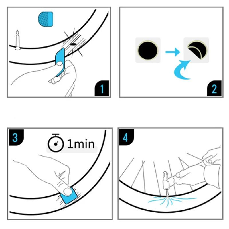 30pcs Bicycle Glue-free Tire Patches Tool Quick Repairing Tyre Protection Patch Adhesive Quick Drying Bike Accessories