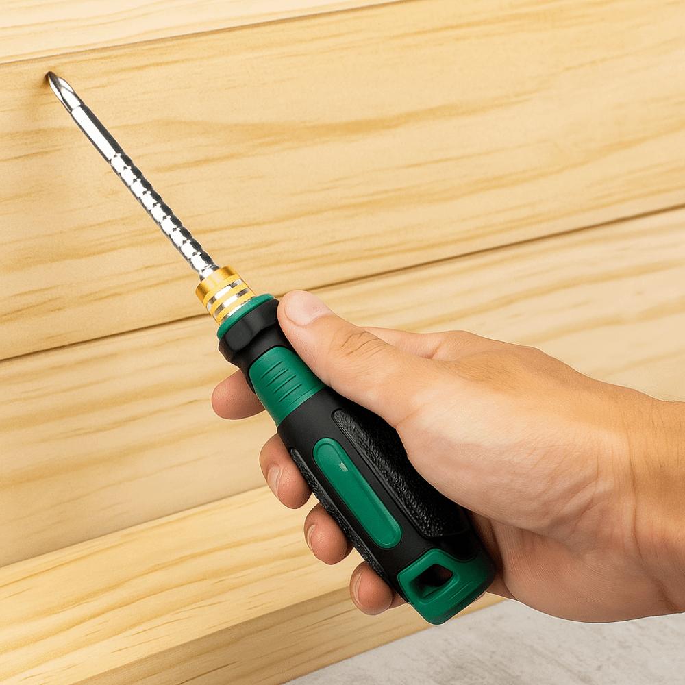 Short Handle Double Head Screwdriver Chrome Steel Slotted Cross Screwdriver DIY Projects