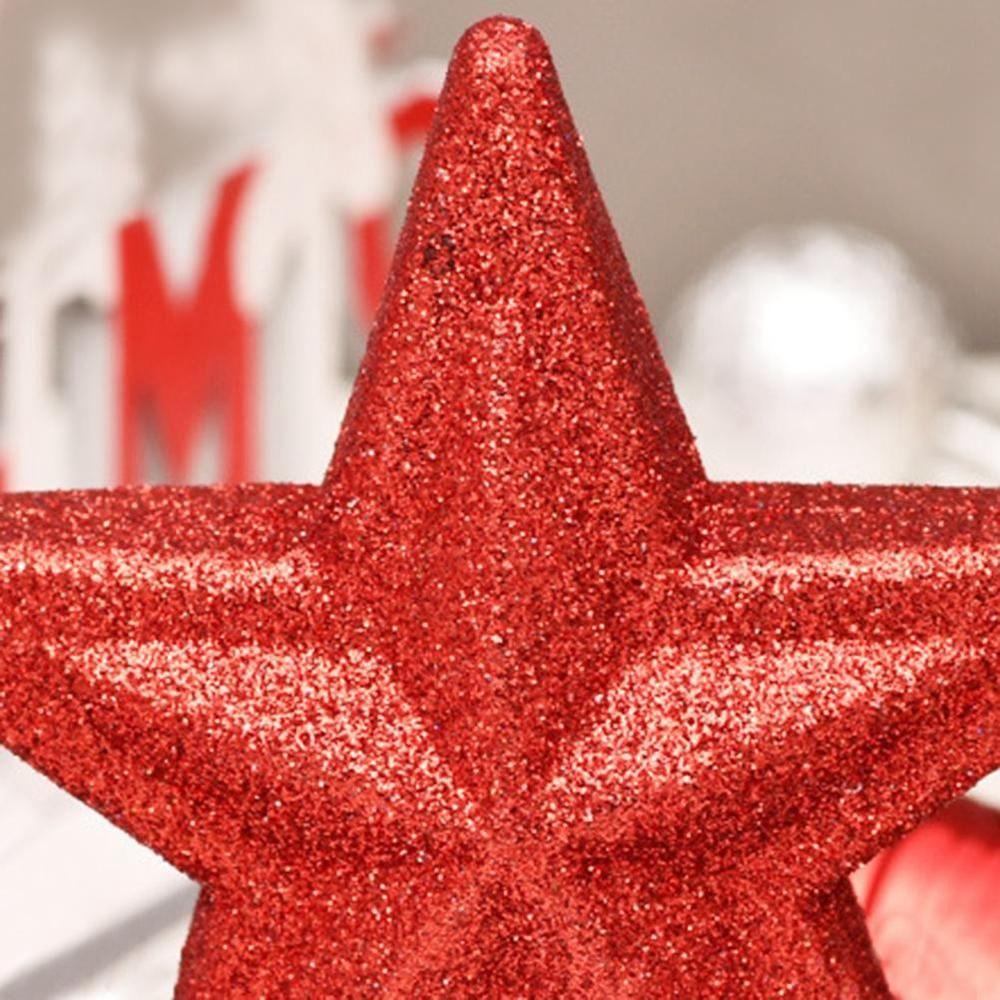30pcs Plastic Christmas Balls Pendants Glitter Special-shaped Xmas Tree Toppers Star Electroplated Christmas Ornaments