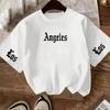 Summer Children's Round Neck Pure Cotton Short-sleeved LOS ANGEL Summer Children's Casual T-shirt Shirt Girls' Fashion Top