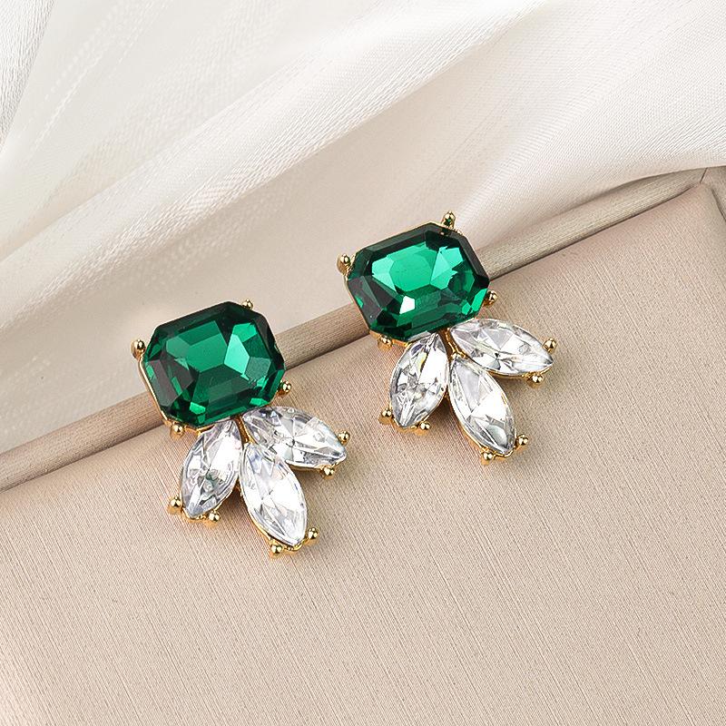 Boucles d'oreilles pendantes Zircon Fleur Colorée pour Femmes, Boucles d'oreilles pendantes Statement pour Fête & Usage Quotidien