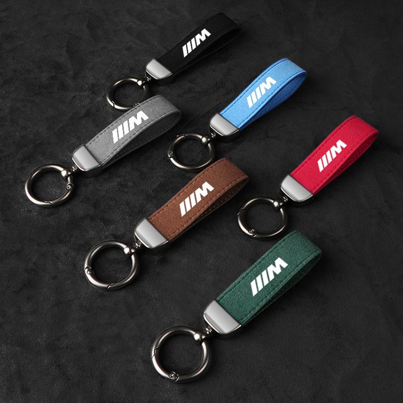 High-quality Car Gift Pendant Leather Keychain Suede Key Ring For BMW M Power Performance M3 M5 X1 X3 X5 X6 E46 E39 E36 E60 E90 knpc33