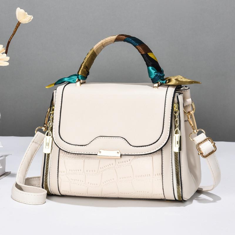 2023 New Fashion Stone Texture Shoulder Bag For Women In Cross-border Style белый