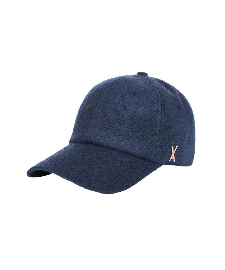 Bajal Studded Logo Wool Oversized Ball Cap Navy