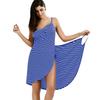Women Striped Spaghetti Strap Cover‑Up Dress Loose Beach Midi Dress For Vacation Swimwear Cover Up