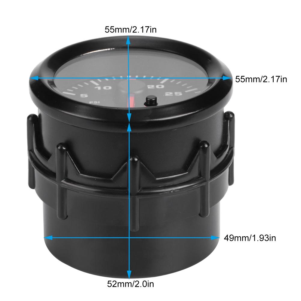 Turbocharged Pressure Gauge Universal Car Auto Instrument 52mm 2.0in