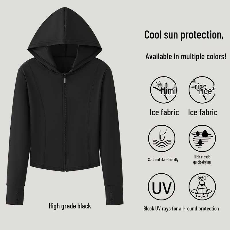 

Женская легкая летняя куртка с защитой от УФ-лучей - Дышащая, с ледяным эффектом, спортивное пальто для защиты от солнца на открытом воздухе L 110-125 lbs