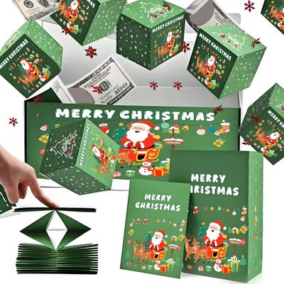 Surprise Gift Explosion for Money 12 Folding Bouncing Red/Green Envelope Gift Box Pop-Up Explosion Money Box for Christmas Birthday Anniversary