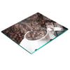 Decorative Glass Kitchen Board for Cutting Coffee Beans Cup 60X52 Cm
