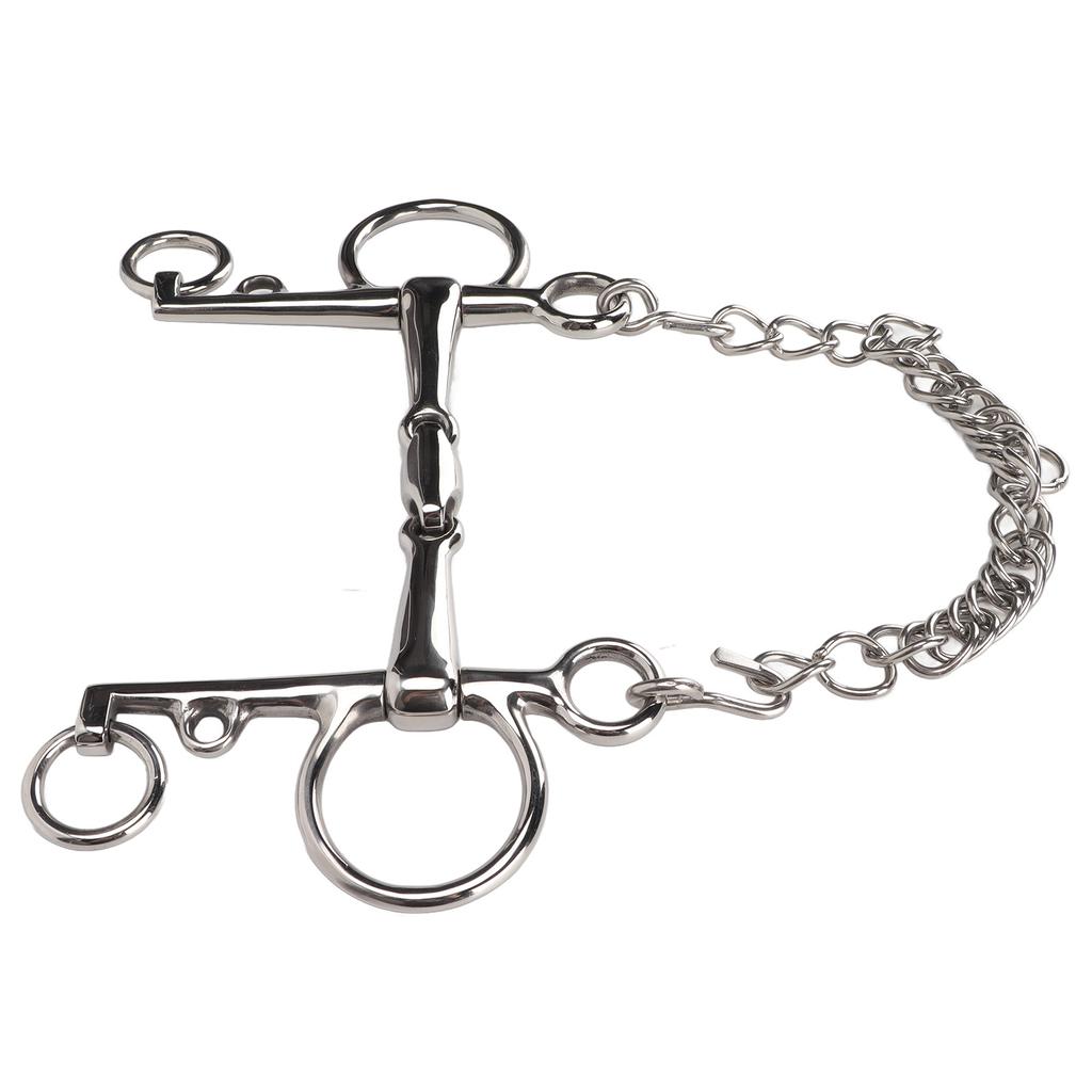 Stainless Steel Horse Pelham Bit Gnaw Resistant Ease of Control Jointed Mouth Pelham Bit for Horses
