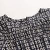 Shop   Womens Cube Smoke Banding Long Sleeve Flare Long Dress Navy Cp Wdr 1558