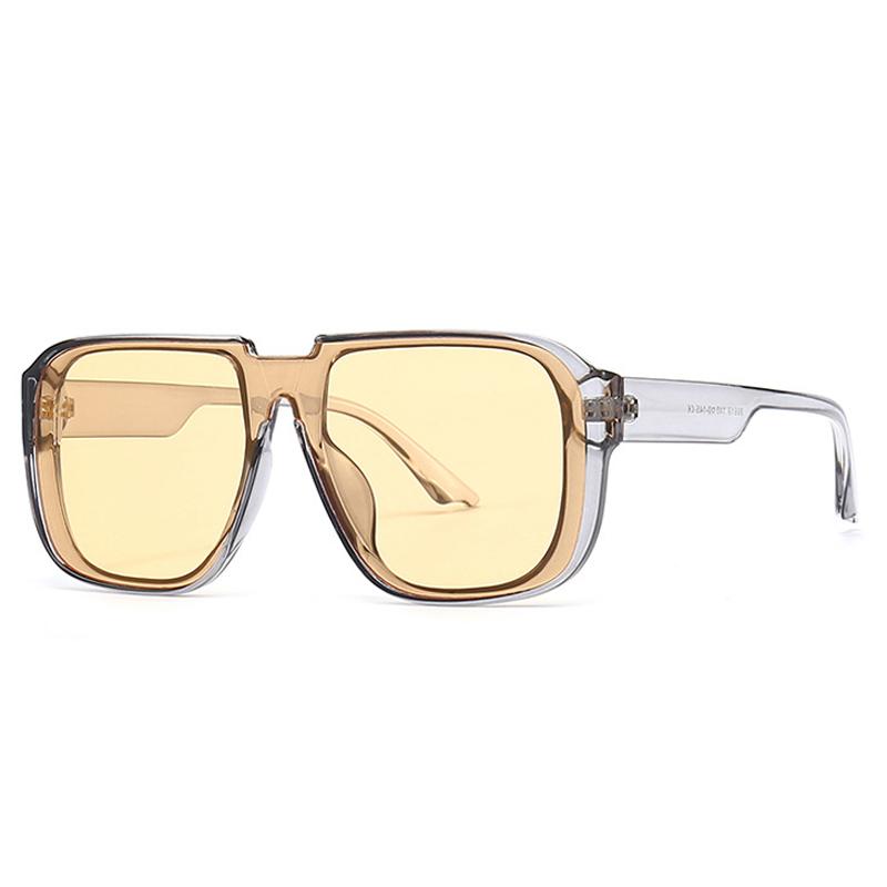 SHAUNA Retro Square One Piece Sunglasses Men Mirror Shades UV400 Flat Top Men Fashion Sun Glasses