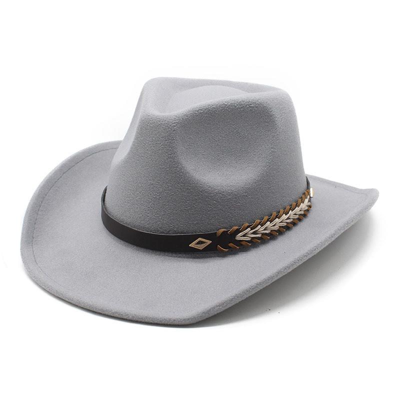 Punk Wool Felt Hat With Wide Brim And Sun Protection For Men And Women In Fall Winter