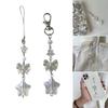 Unique Bowknot Phone Charm Fashion Decorative Bead Keychain Acrylic Keyring Bag Pendant Accessory for Women Girls