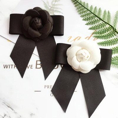i-Remiel Korean Fabric Flower Dress Bow Tie Brooch Lapel Pin Badge Corsage Show Host Shirt Tie Collar Accessories for Women