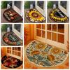 High Quality Non Slip Half Round Doormat Flower Floral Washable Welcome Rugs Boho Absorbent Door Mat Indoor Outdoor