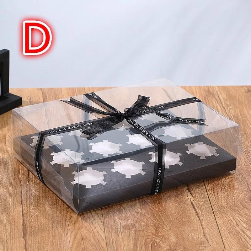 2/4/6/12Tablets Cake Box Clear Transparent Gift Box Moon Cake/ Cupcake Packaging Box Wedding Party Cake