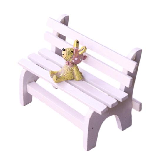 Miniature Park Bench Realistic Tiny Wooden Garden Seats for Micro Landscape Dollhouse Fairy Garden Accessory