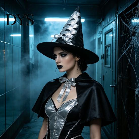 Halloween Costume Accessories Witch Hat, Reusable Oxford Cloth Pointed Wizard Festive Party Souvenir Hat for Costume, Carnival, Masquerade,