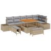 9 Piece Beige Garden Sofa Set with Cushions