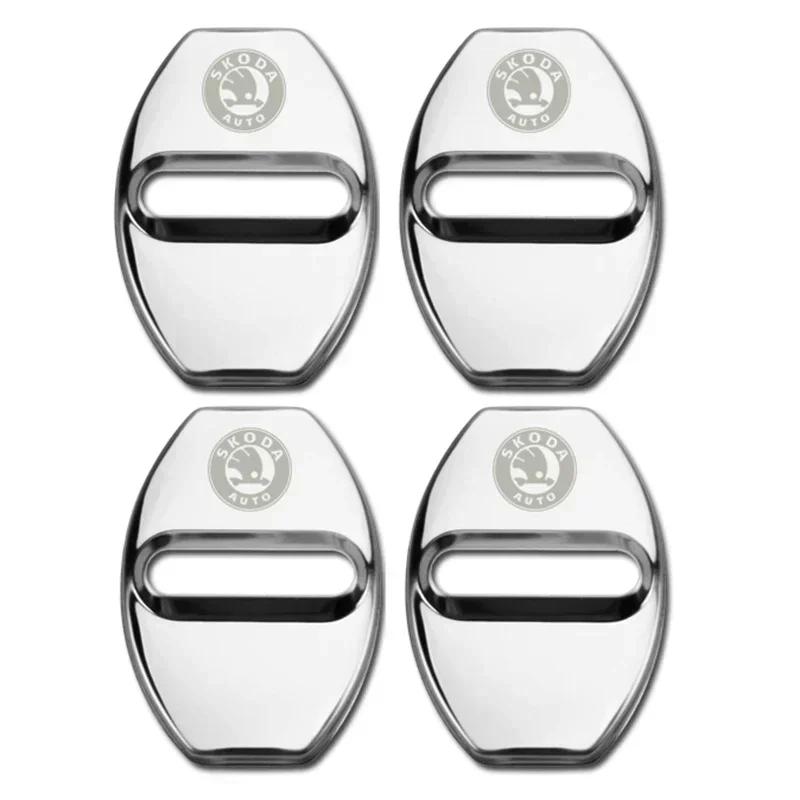 2025 New Car Styling Door Lock Decoration Protection Cover Emblem Case for Skoda Fabia Octavia Kodiaq Superb Karoq Fabia Auto Ac