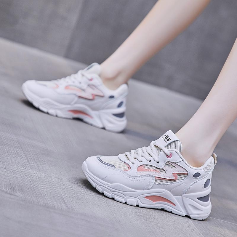 New autumn and winter student sports shoes shock absorption running lightweight dad shoes velvet cotton shoes