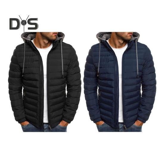 Muži Bavlna Kabát Stahovací šňůrka Kapuce Dlouhý rukáv Teplá zimní bunda Zip Poklop Plyšová podšívka Silné svrchní oděvy